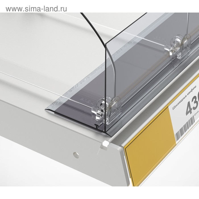 Ограничитель передний пластиковый с Т-профилем, 1000&times;66&times;80 мм, прозрачный