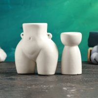 Набор подсвечников "Марта и Лунд" белый глянец, 2шт/4х8см/10х8см