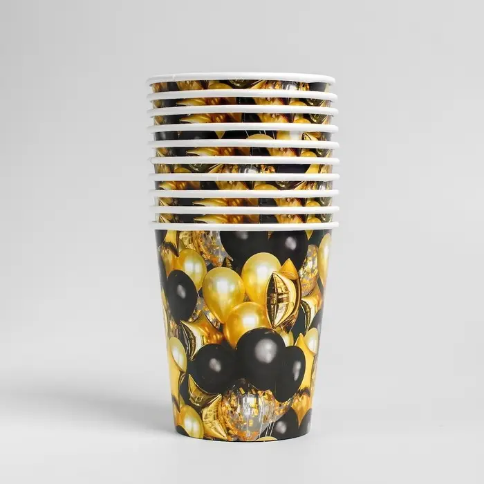 Стакан одноразовый бумажный &laquo;Черное золото&raquo;, 250 мл
