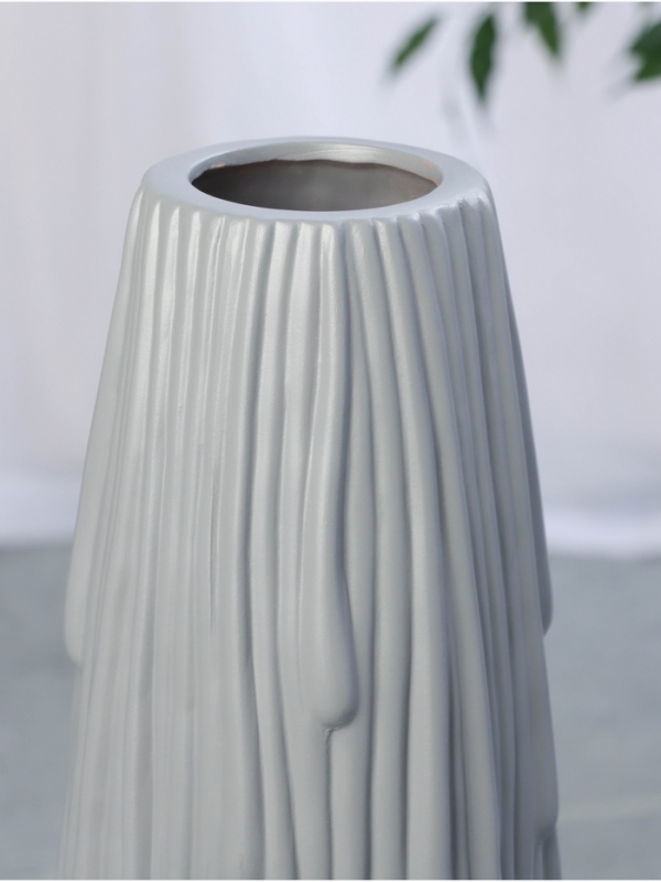 Ваза керамика напольная "Ганс" 58х13 см, серый