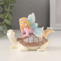 Сувенир полистоун "Девочка-фея верхом на черепахе" 9,5х5х7 см