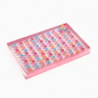 Кольцо Выбражулька &laquo;Цветочки&raquo;, блеск, безразмерное, фасовка 100 шт., МИКС