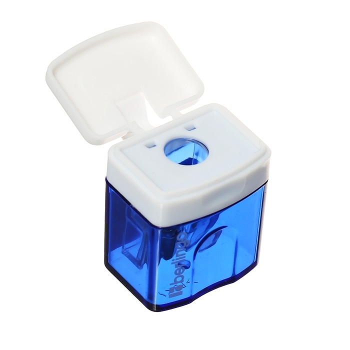 Точилка пластиковая, 1 отверстие, контейнер, микс