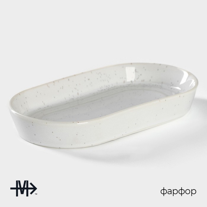 Блюдо фарфоровое овальное Magistro Urban, 450 мл, 24&times;13,7&times;2,7 см, цвет белый