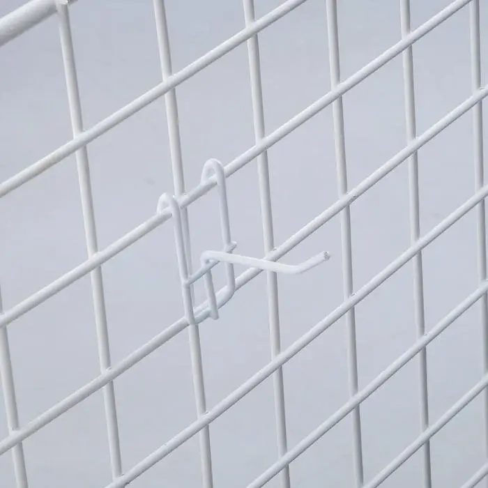 Крючок на сетку одинарный, d=3мм, L=6 см, цвет белый