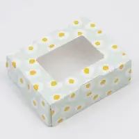 Кондитерская упаковка, коробка с ламинацией &laquo;Ромашки&raquo;, 10 х 8 х 3.5 см