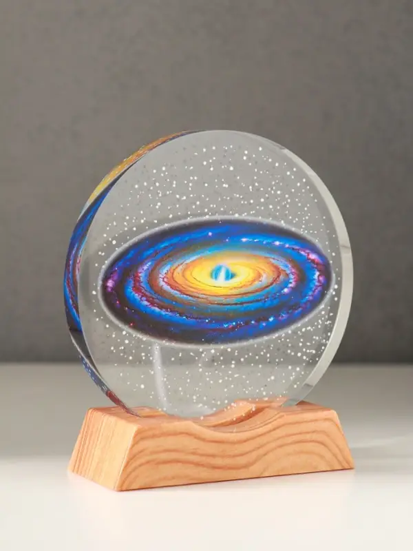Сувенир стекло свет "Диск. Млечный путь" 5хLED d=10 см, USB, цветной 10х4х11,4 см