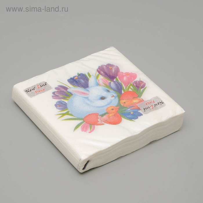 Салфетки бумажные New line &laquo;Пасхальный кролик&raquo;, 2 слоя, 33*33 см, 20 шт.