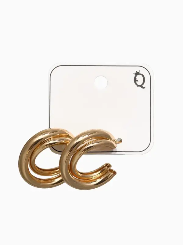 Серьги металл "Переплетение" тренд, цвет золото