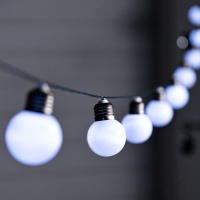 Гирлянда &laquo;Нить&raquo;, 2.7 м, с насадкамив виде шаров, IP44, 10 LED, 8 режимов, солнечная батарея, тёмная нить, свечение белое
