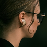 Серьги металл &laquo;Трио&raquo; объёмные, цвет золото