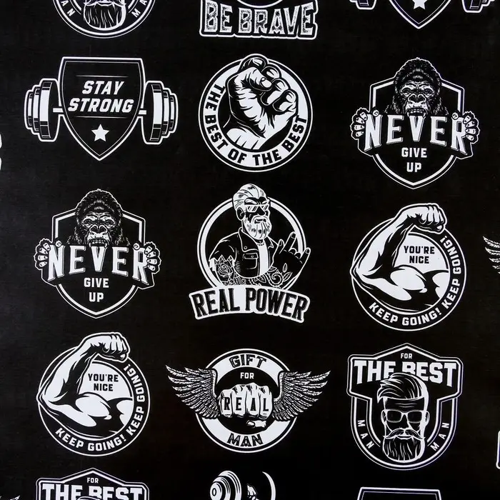 Бумага упаковочная глянцевая двухсторонняя &laquo;Брутальность&raquo;, 70 х 100 см