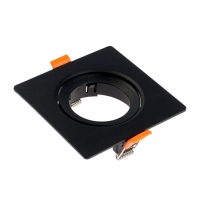 Светильник встраиваемый, поворотный, под лампу MR16, пластик, квадрат, пластик, черный