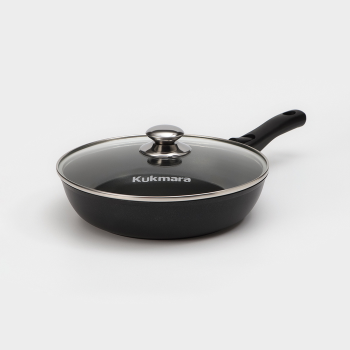 Сковорода &laquo;Традиция&raquo;, d=26 см, стеклянная крышка, съёмная ручка, антипригарное покрытие, цвет чёрный