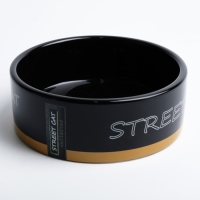 Миска керамическая "Черный кот" 300 мл  12,5 х 4,5 см, черная