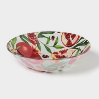 Тарелка суповая Доляна &laquo;Гранат&raquo;, d=18 см, стекло, рисунок