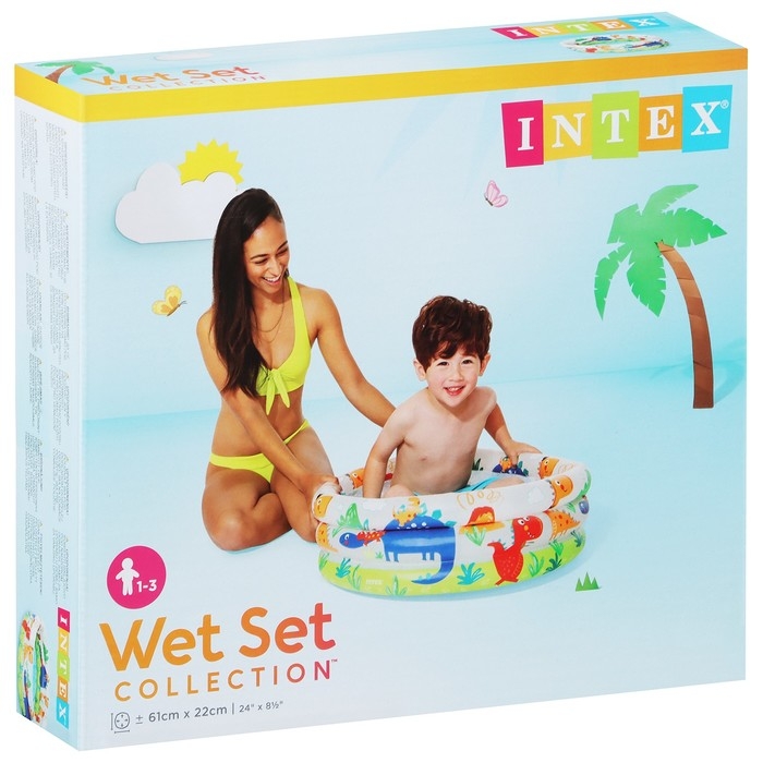 Бассейн надувной детский &laquo;Динозаврики&raquo;, 61 х 22 см, от 1 до 3 лет, 57106NP INTEX