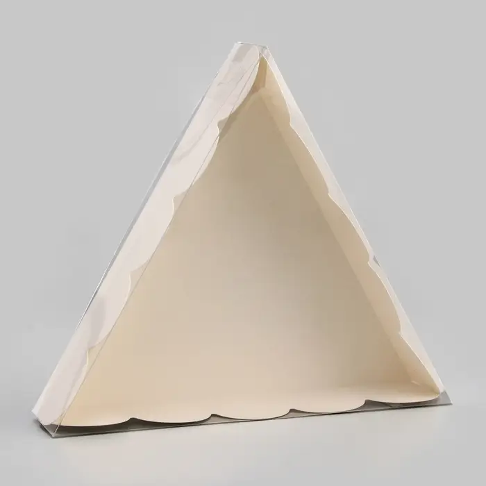 Коробка для печенья, белая, треугольная 18&times;18&times;4 см