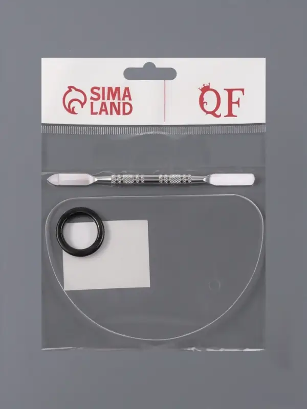 Набор д/нанесения макияжа 2 пред: палитра, кисть пластик/металл пакет QF