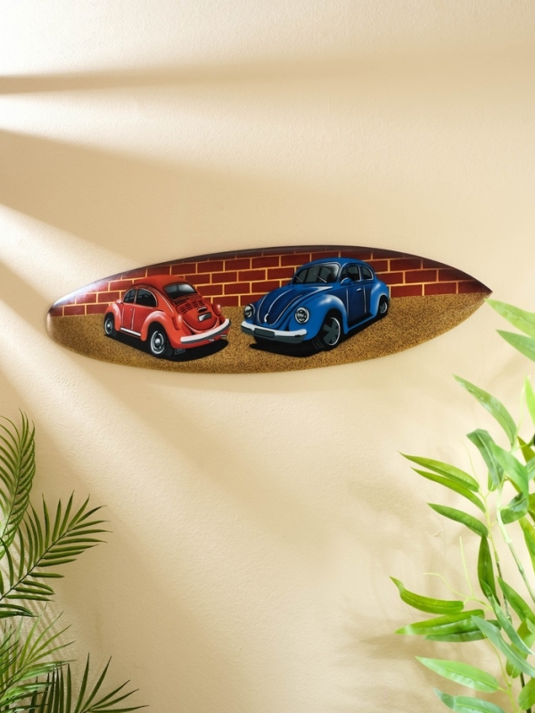 Панно "Доска для сёрфа "Два Жука" дерево 80х21 см