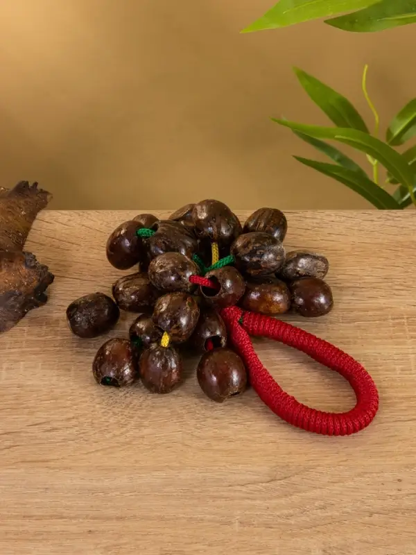 Сувенирный музыкальный инструмент "Погремушка" орех кемири, 16х10х3 см, МИКС