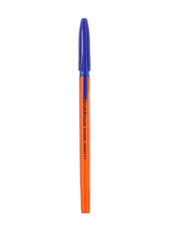 Ручка шариковая ErichKrause Slender Stick Orange, Super Glide, 0.7 мм, синяя