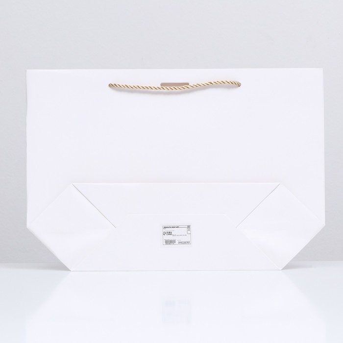 Пакет подарочный с лентой 26 х 25 х 11 см "Белый"