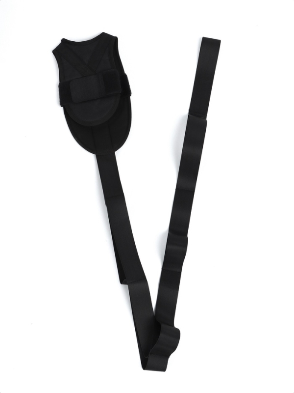 Эспандер-лента с захватами для мышц ног, цвет черный