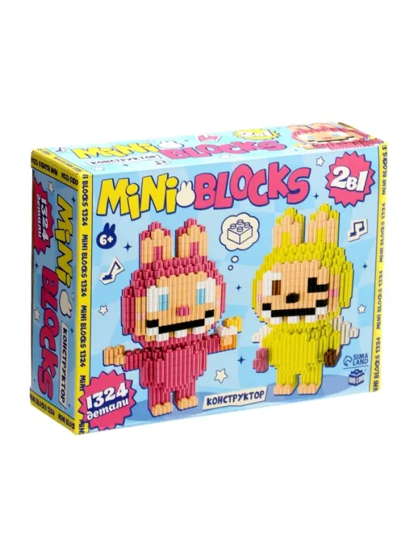 UNICON Конструктор "Mini Blocks", розовый и желтый монстрик