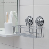 Полка для аксессуаров на вакуумных присосках Accoona, A11473, 25&times;10&times;9,5 см, цвет хром