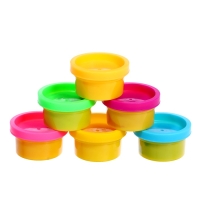 Набор для игры с мягким пластилином &laquo;Диномир&raquo;, 6 баночек с массой для лепки, 5 форм