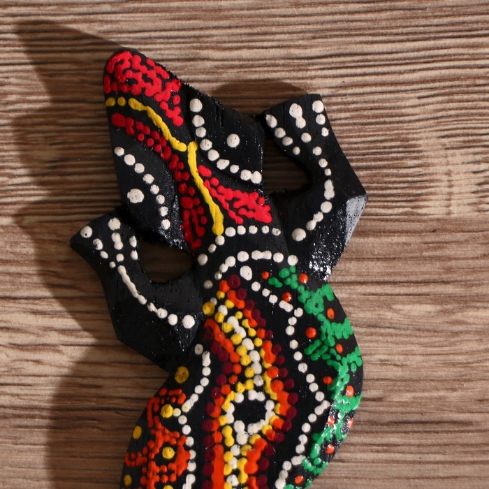 Панно настенное "Геккон цветной" дерево 20х6х1 см