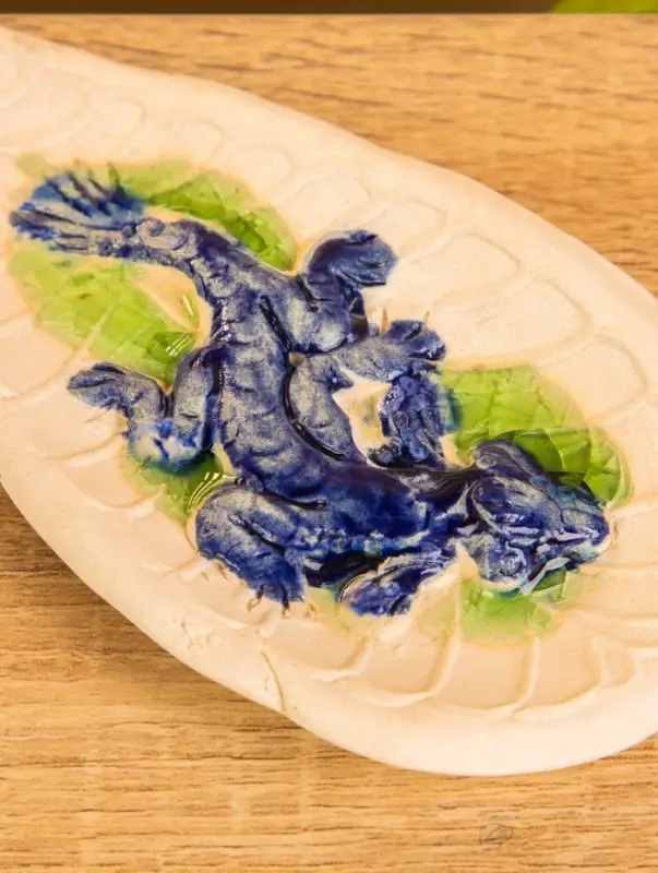 Подставка под благовония &laquo;Ящерица&raquo;, 14&times;7&times;1.5 см, керамика, синяя