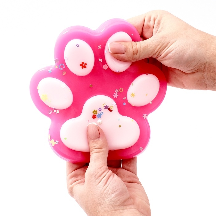 Сквиш антистресс - игрушка &laquo;Кошачья лапка&raquo;, с блёстками, МИКС