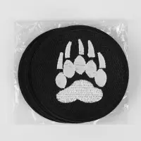 Термоаппликация &laquo;Лапа&raquo;, d=8 см, чёрная, белая