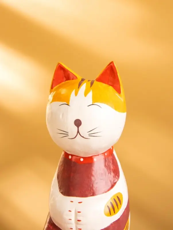 Сувенир дерево "Кот сидячий" цв. красный, 6х6х15 см