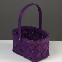 Корзина плетёная, 23&times;18&times;12 см, ручка h=13 см, ива, фиолетовая