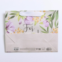 Пакет подарочный крафтовый, упаковка, &laquo;For you&raquo;, 22 х 17,5 х 8 см