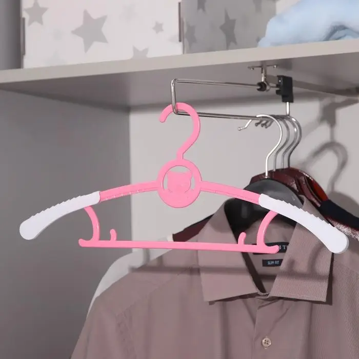 Плечики для одежды детская &laquo;Мишка&raquo;, раздвижная, размер 30-34, цвет МИКС