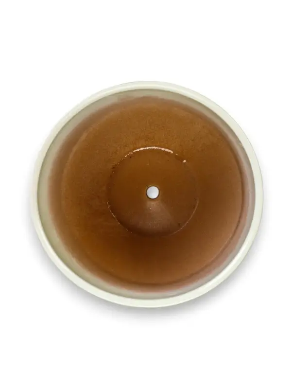 Горшок цветочный с поддоном 3,4 л, керамика "Листья" (М)