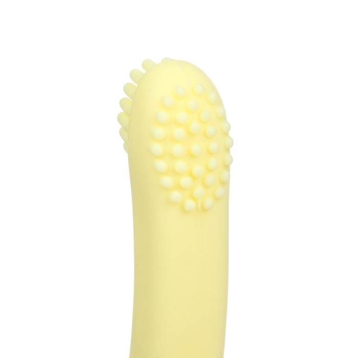 Прорезыватель силиконовый для зубов Крошка Я &laquo;Лебедь&raquo;, щеточка, на присоске, желтый