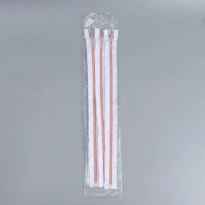 Молния &laquo;Спираль&raquo;, №5, разъёмная, замок автомат, 40 см, белая, красная