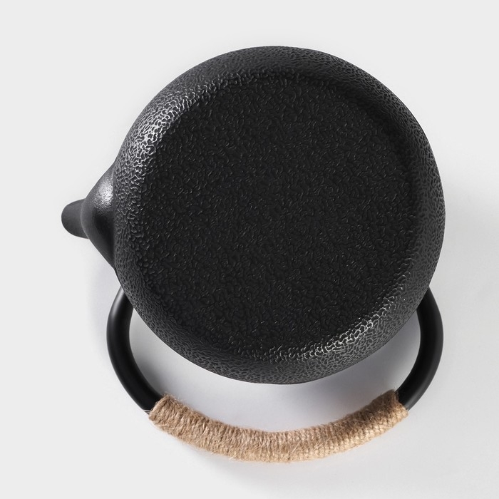 Чайник чугунный Доляна &laquo;Атьяф&raquo;, 1 л, с ситом, цвет чёрный