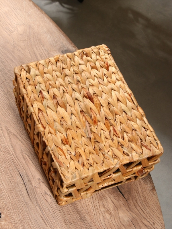 Корзина плетеная 30x23x15 см, водный гиацинт