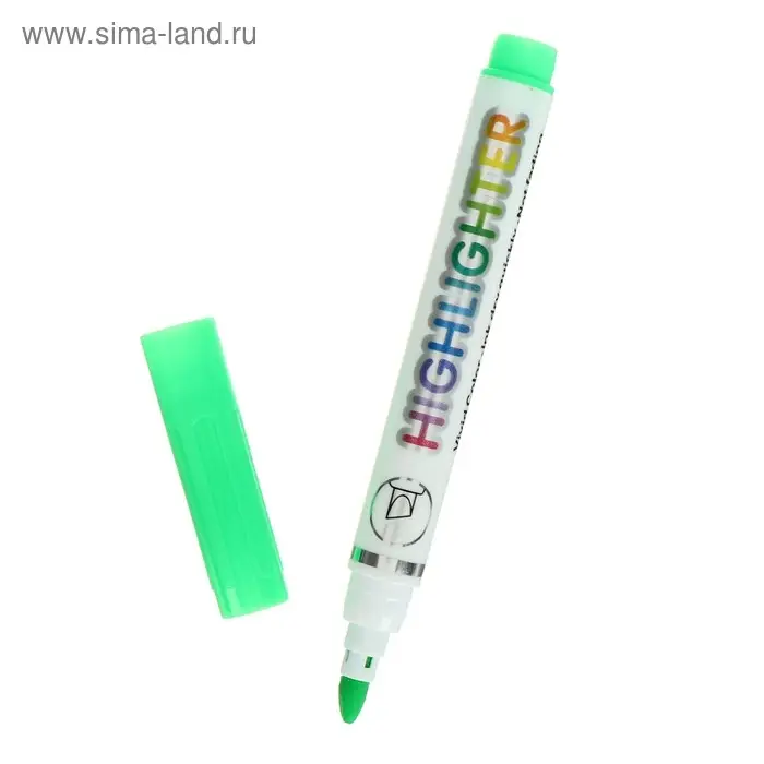 Маркер текстовыделитель, наконечник скошенный 4 мм, зелёный