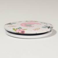 Зеркало складное &laquo;Единороги&raquo;, d = 7,3 см, с увеличением, цвет белый