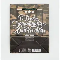 Пакет подарочный ламинированный, упаковка, &laquo;С 23 февраля&raquo;, S 12 х 15 х 5.5 см