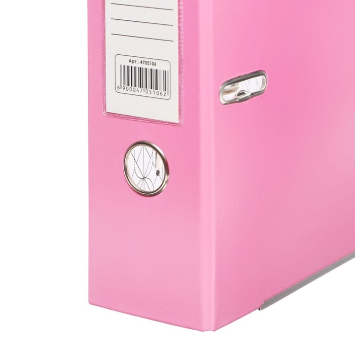 Папка-регистратор А4, 75 мм, Calligrata, ПВХ, тиснение "лен", металлическая окантовка, карман на корешок, собранная, собранная, микс