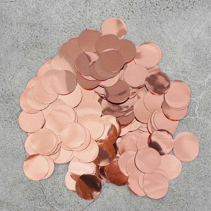 Наполнитель для шара &laquo;Конфетти&raquo;, круг, 1,5 см, фольга, 10 г, цвет розовое золото