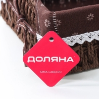 Корзина для хранения плетёная ручной работы Доляна &laquo;Маргаритки&raquo;, 31&times;22&times;10 см, цвет коричневый